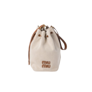 Canvas and leather bucket bag