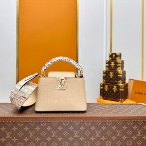 Louis Vuitton Crocodile Gold Buckle New Capucine Crocodile Handle Shoulder Strap Bag M96498