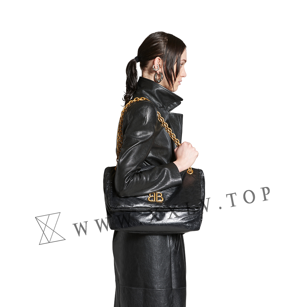 Women's Monaco Large Chain Bag in Black - Image 6