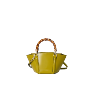 Mini bamboo top handle tote bag