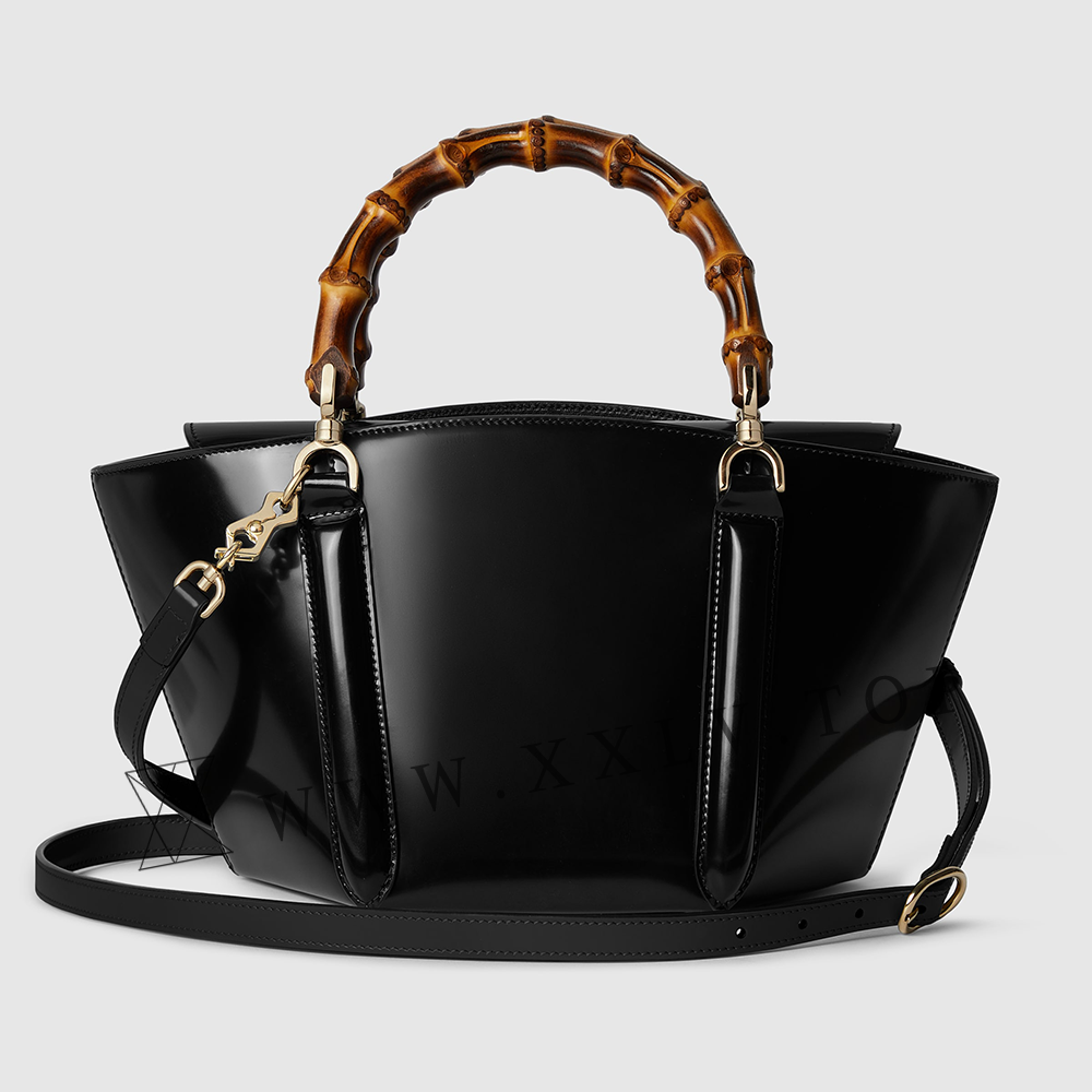 Small bamboo top handle tote bag - Image 4