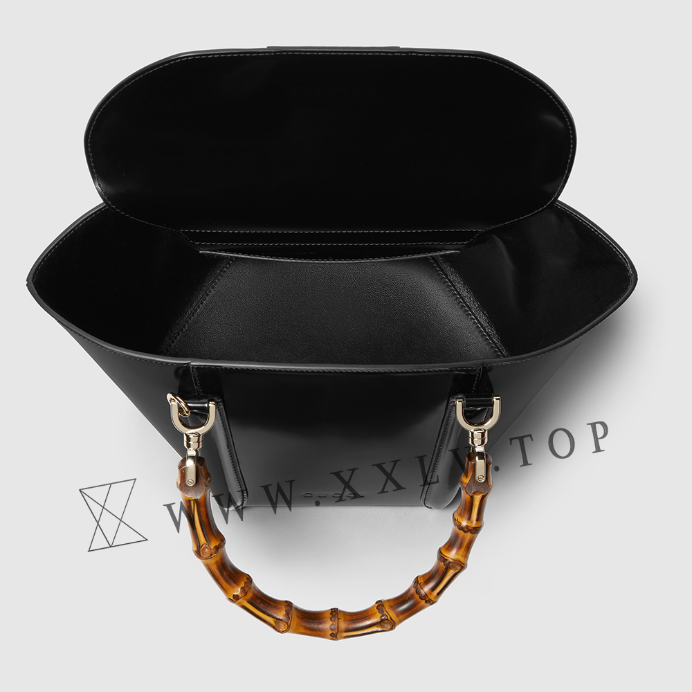Small bamboo top handle tote bag - Image 6