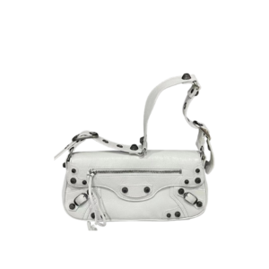 Women's Le Cagole Small Sling Bag Used Effect With Charms in White