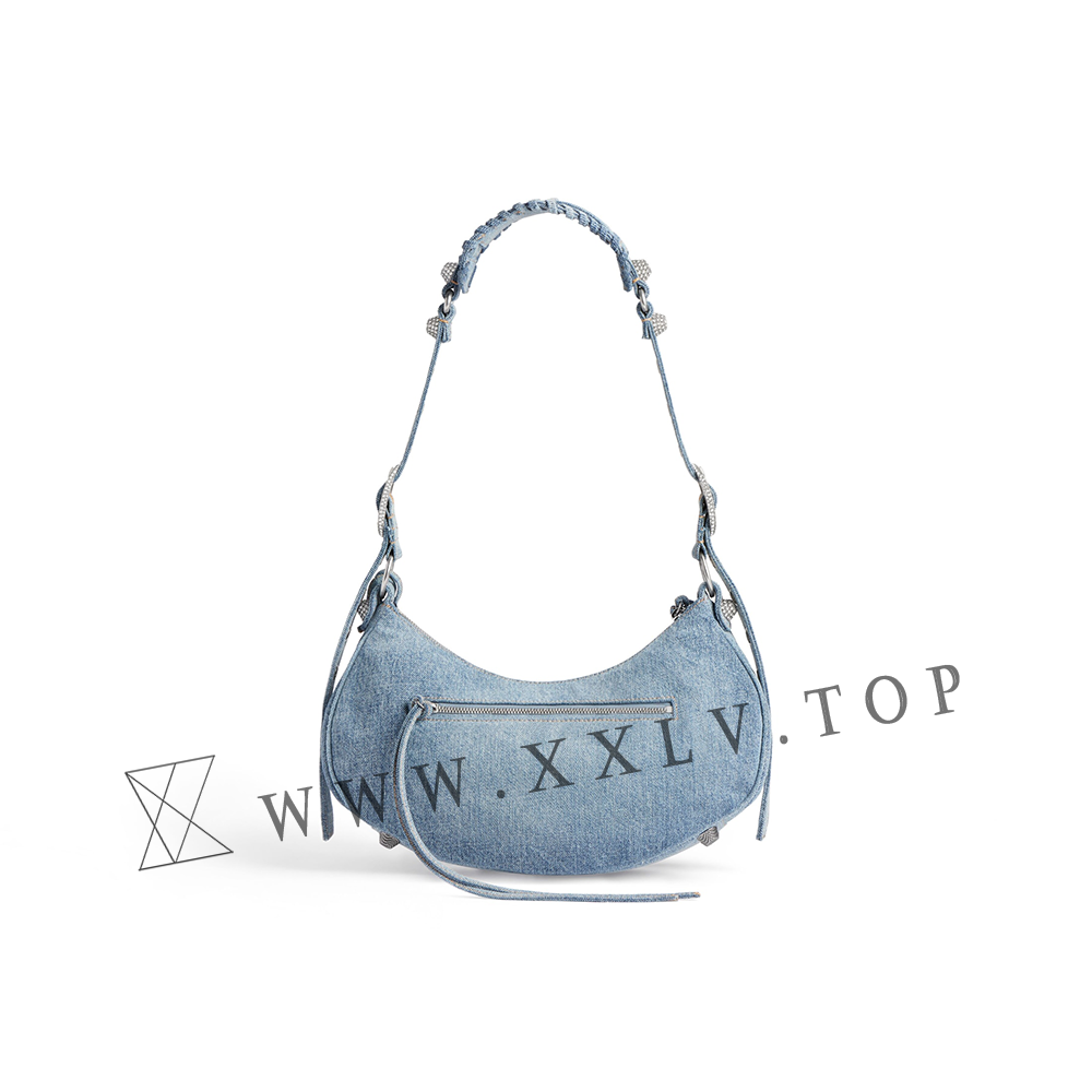 Women's Le Cagole Large Shoulder Bag Denim in Blue - Image 5