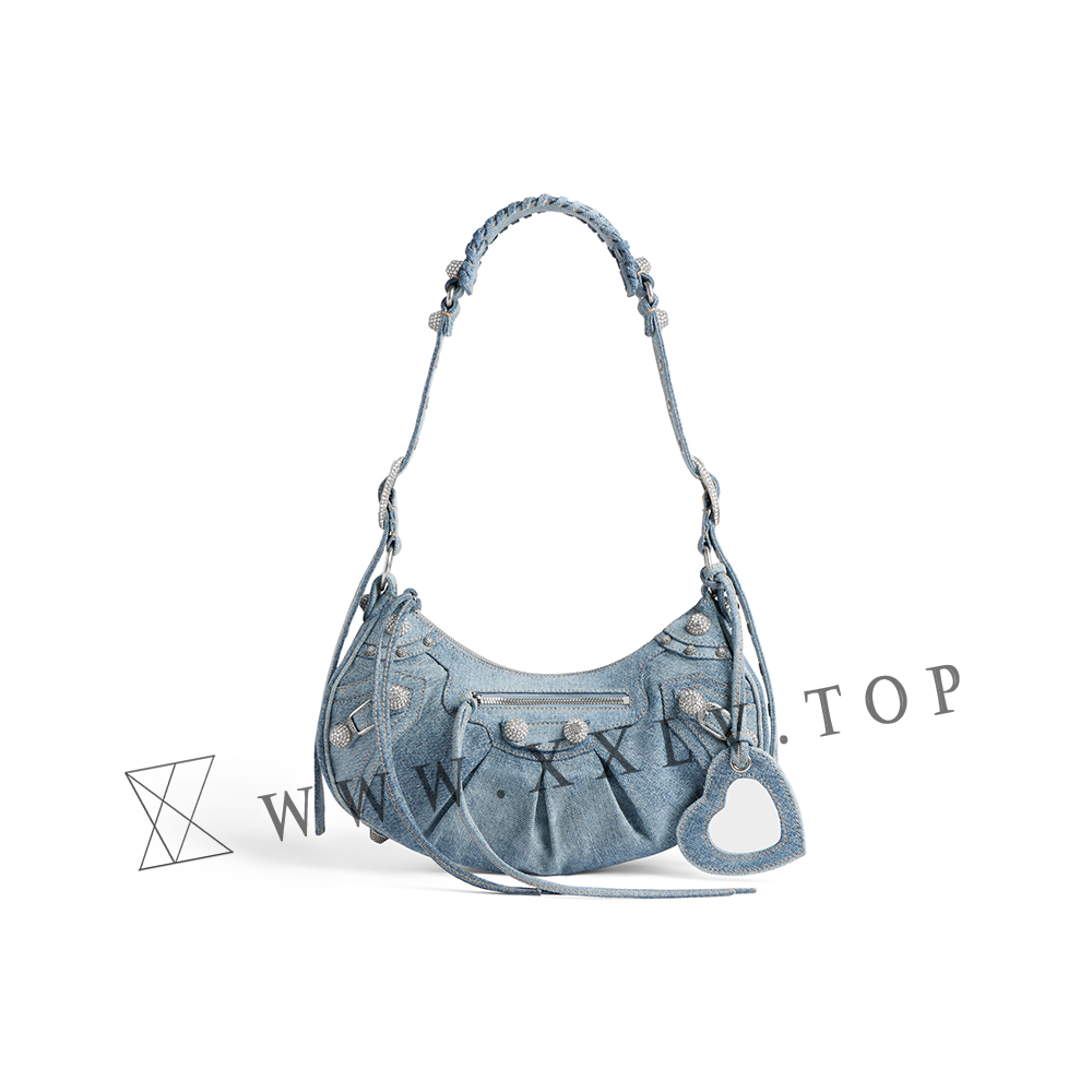 Women's Le Cagole Large Shoulder Bag Denim in Blue - Image 2