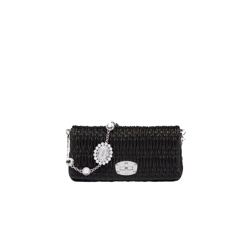 Miu Miu Iconic Crystal Cloqué Nappa leather bag
