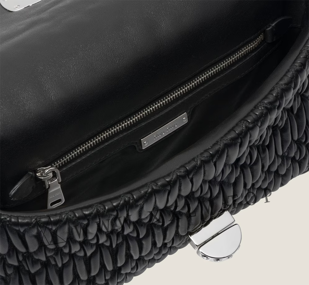 Miu Miu Iconic Crystal Cloqué Nappa leather bag - Image 3