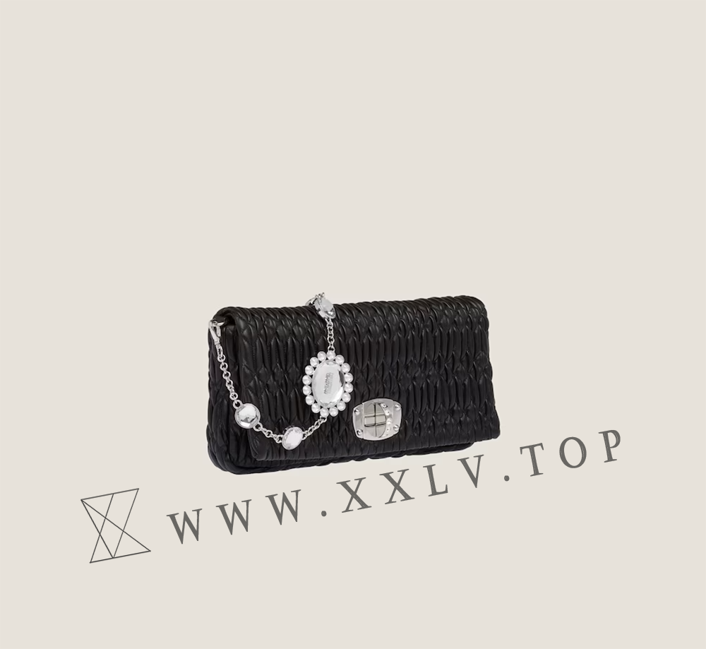 Miu Miu Iconic Crystal Cloqué Nappa leather bag - Image 5