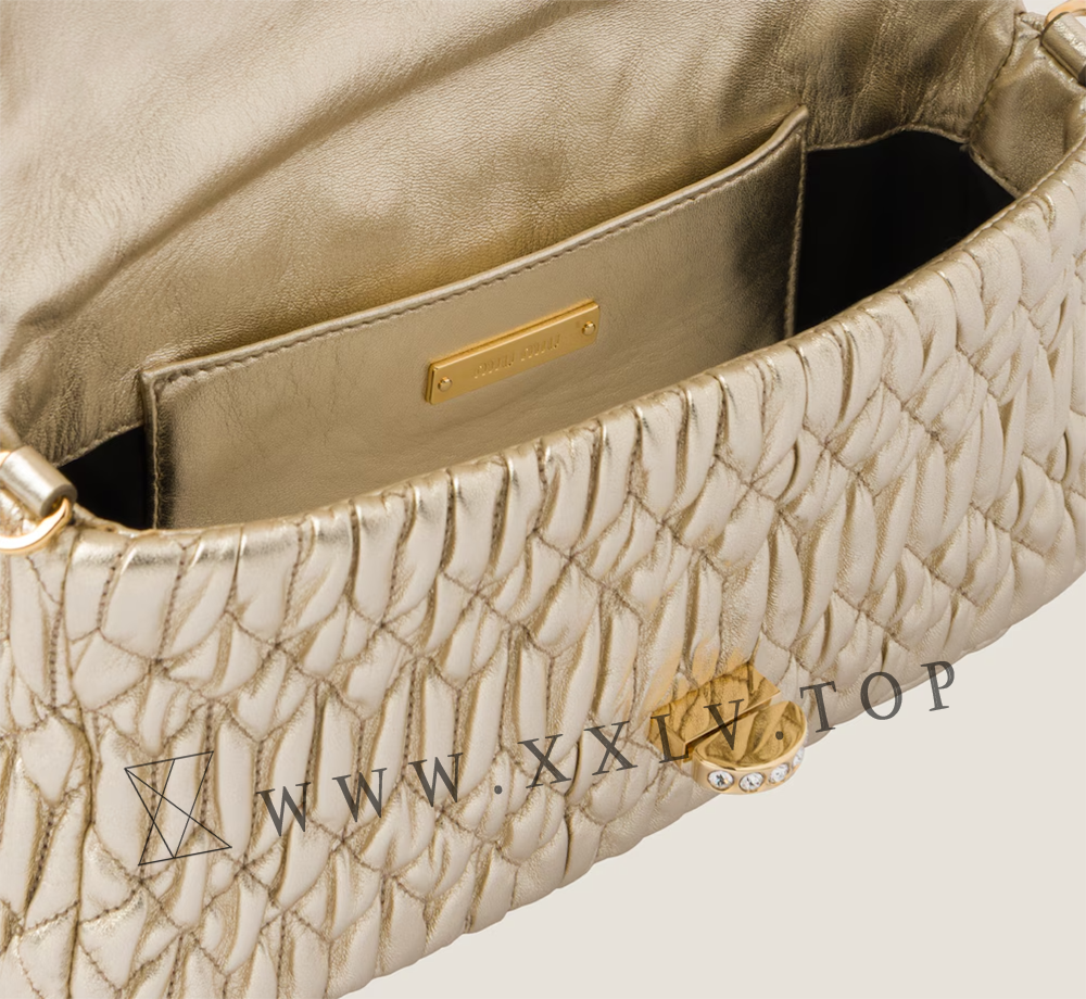 Miu Crystal Cloqué Nappa leather bag - Image 3