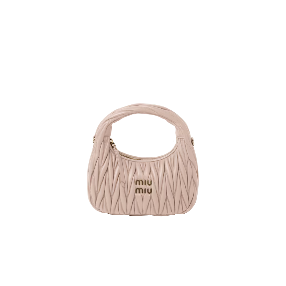 Wander matelassé nappa leather hobo bag