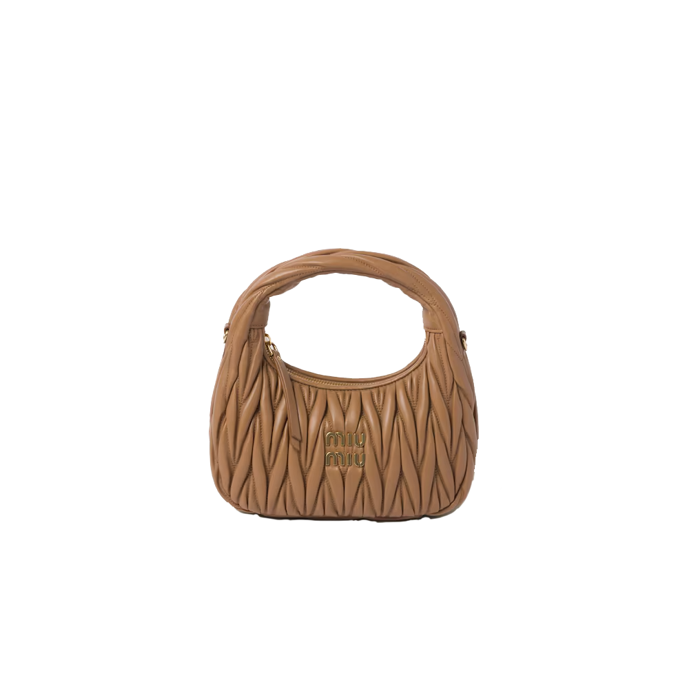 Wander matelassé nappa leather hobo bag