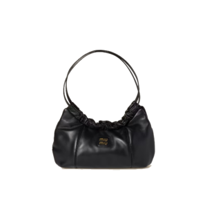 Nappa leather hobo bag with logo