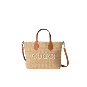 Small straw-effect tote