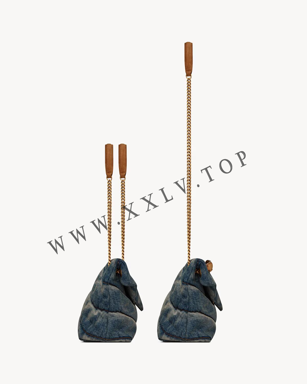PUFFER SMALL in suede and denim - Image 3