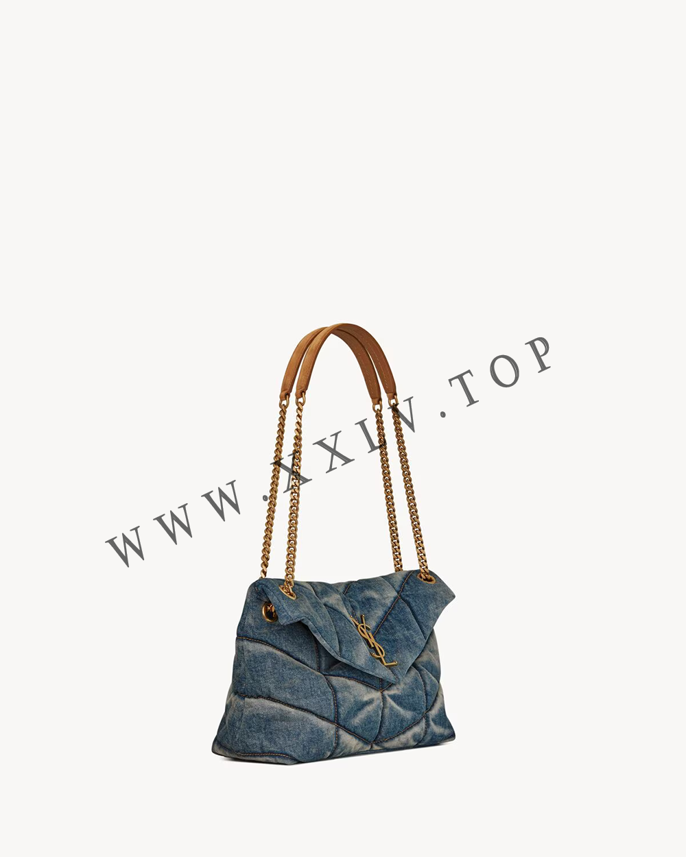 PUFFER SMALL in suede and denim - Image 2