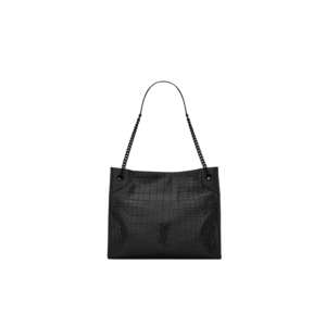 NIKI shopping in crocodile-embossed leather