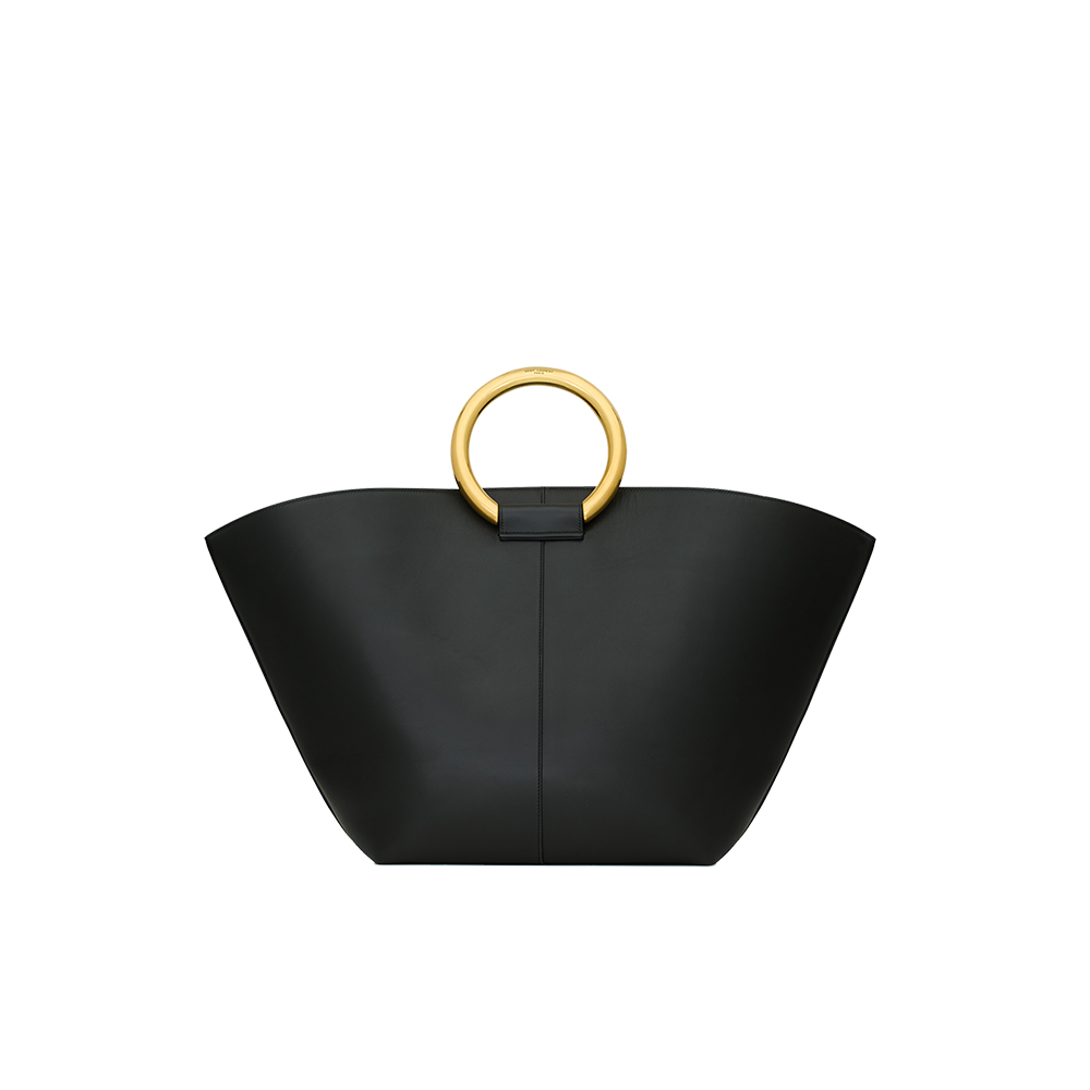 Maxi tote in smooth leather