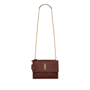 SUNSET MEDIUM IN CROCODILE-EMBOSSED LEATHER