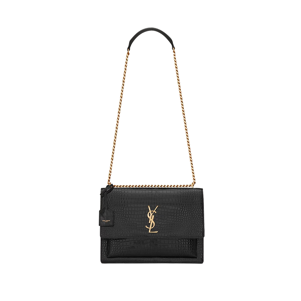 SUNSET LARGE IN CROCODILE-EMBOSSED LEATHER