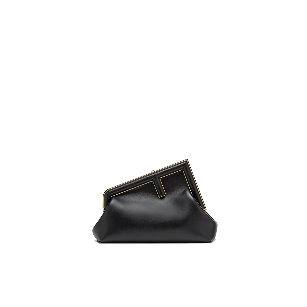 Fendi First Midi Black leather bag