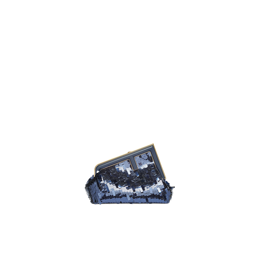 Fendi First Small Bag embroidered with blue sequins