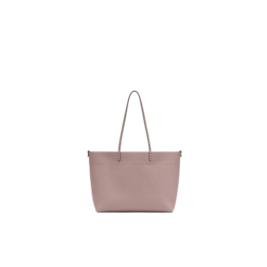Medium Roll Bag Mauve pink Selleria shopper with 218 hand-sewn topstitches
