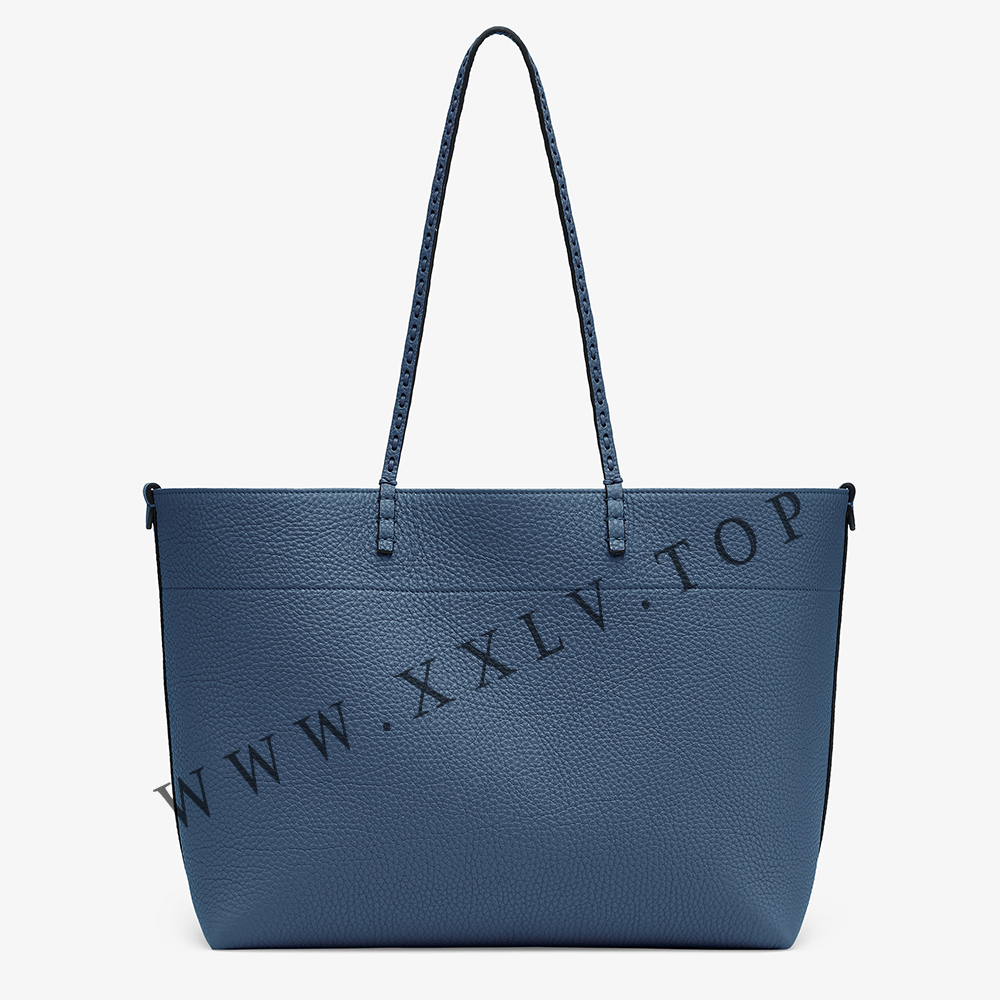 Medium Roll Bag Dove gray Selleria shopper with 218 hand-sewn topstitches - Image 4