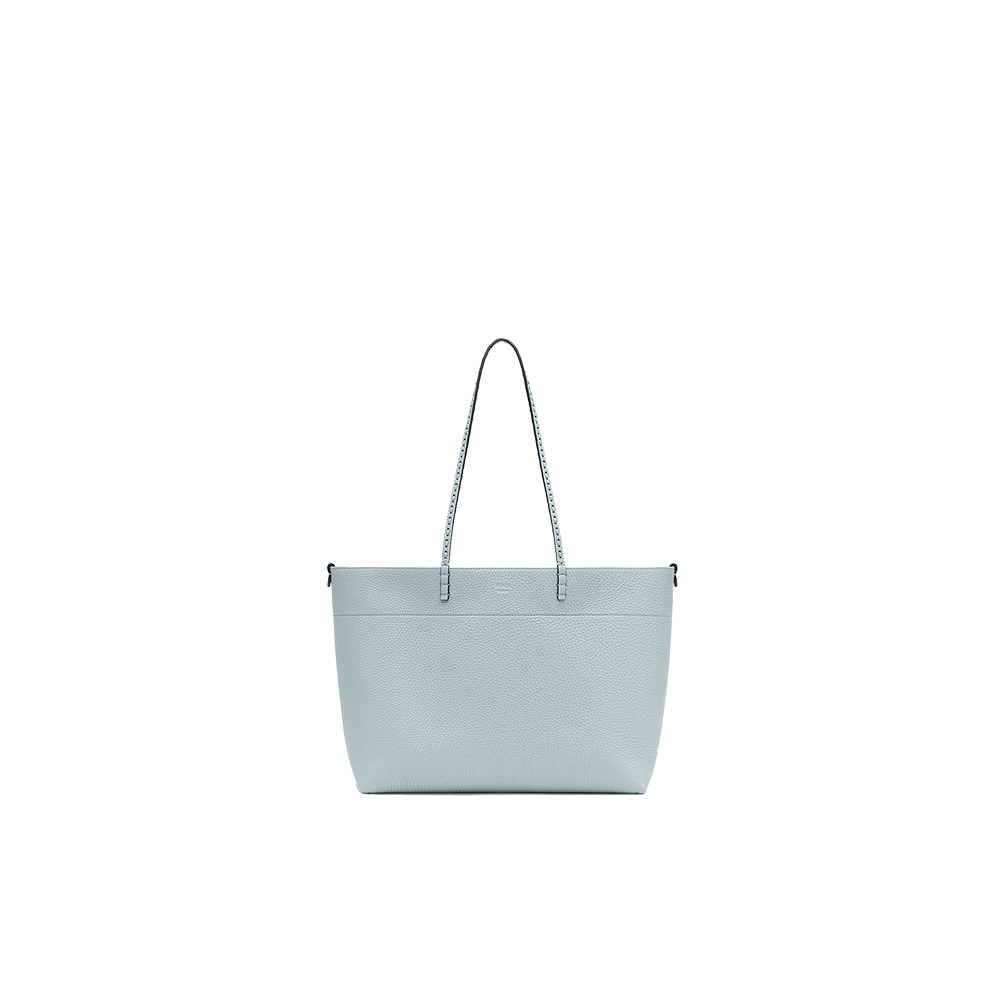 Medium Roll Bag Light blue Selleria shopper with 218 hand-sewn topstitches