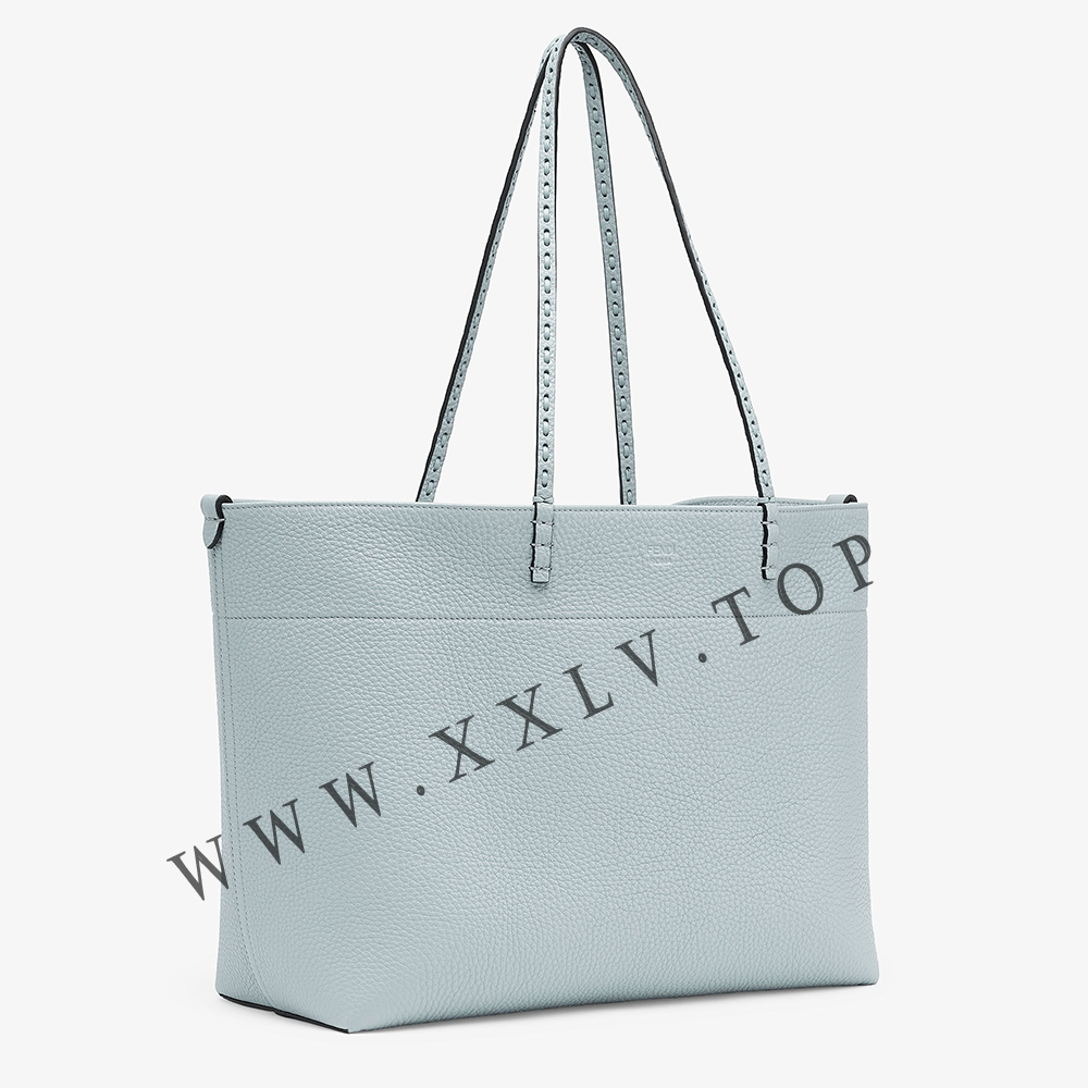 Medium Roll Bag Light blue Selleria shopper with 218 hand-sewn topstitches - Image 5