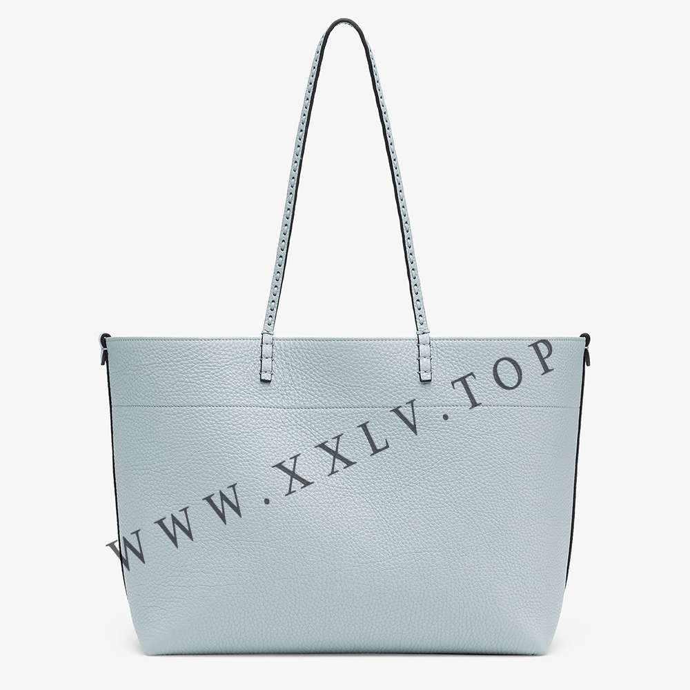 Medium Roll Bag Light blue Selleria shopper with 218 hand-sewn topstitches - Image 4