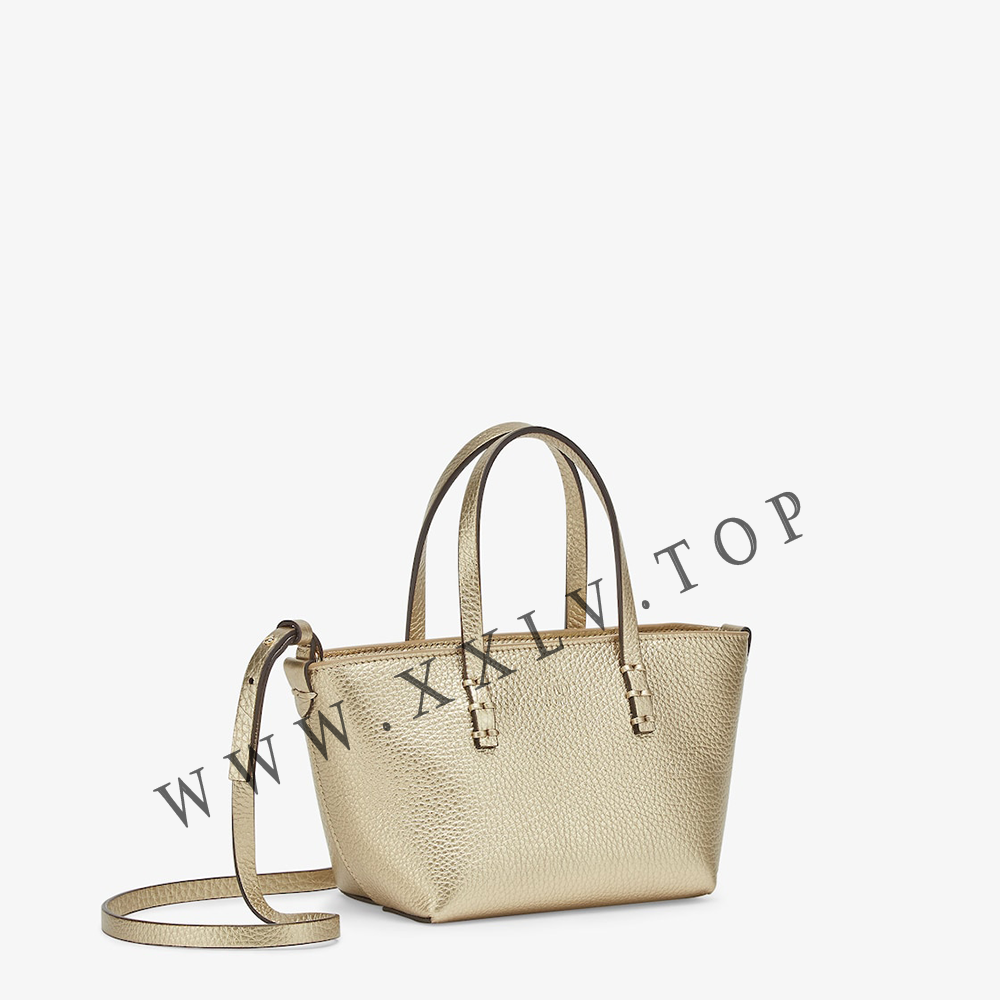 Roll Mini Champagne-colored Selleria mini-bag with 62 hand-sewn topstitches - Image 5