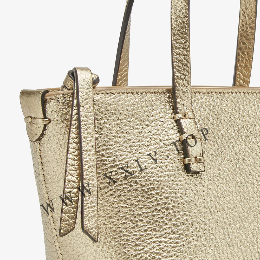 Roll Mini Champagne-colored Selleria mini-bag with 62 hand-sewn topstitches - Image 3