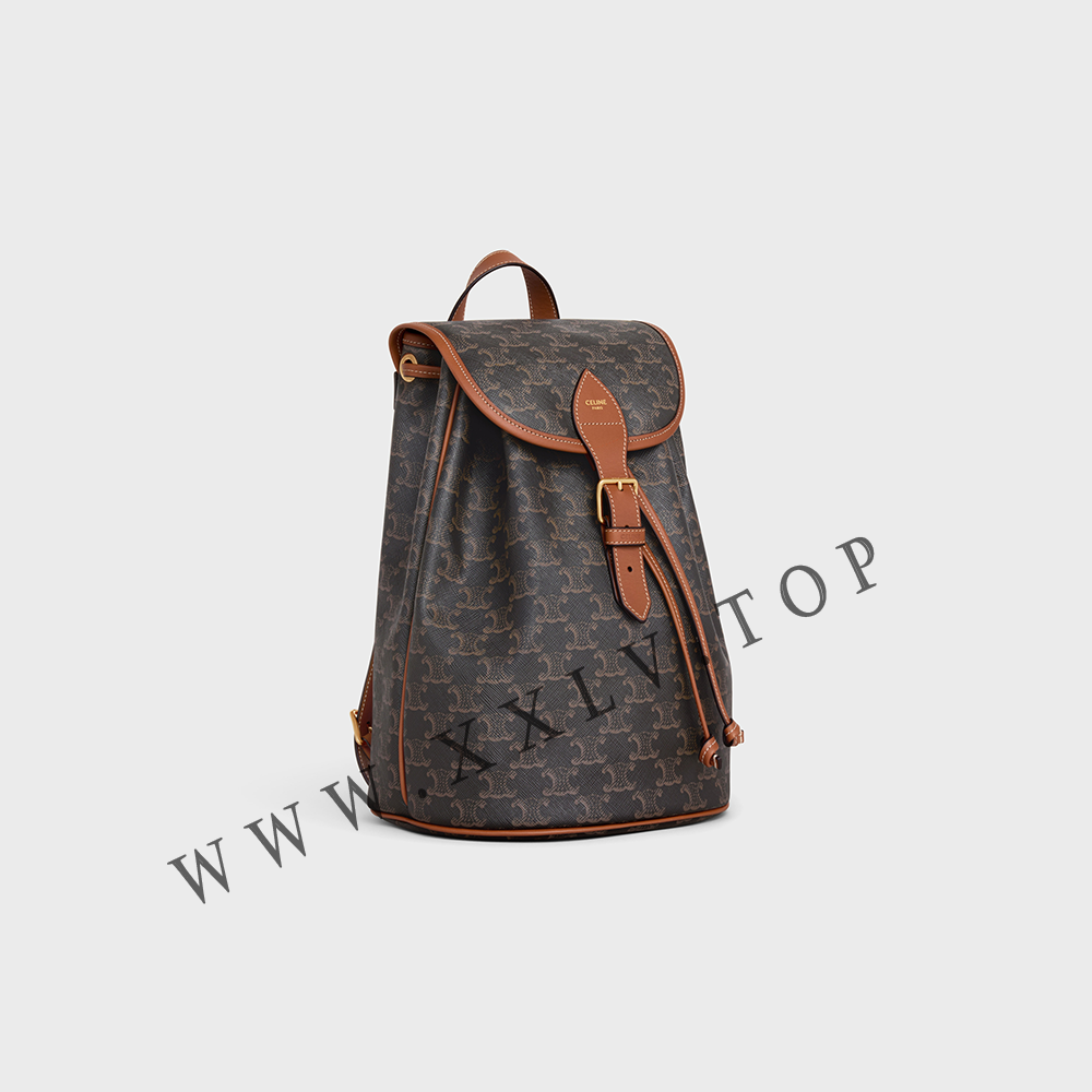 MEDIUM BACKPACK FOLCO in Triomphe Canvas and calfskin - Image 4