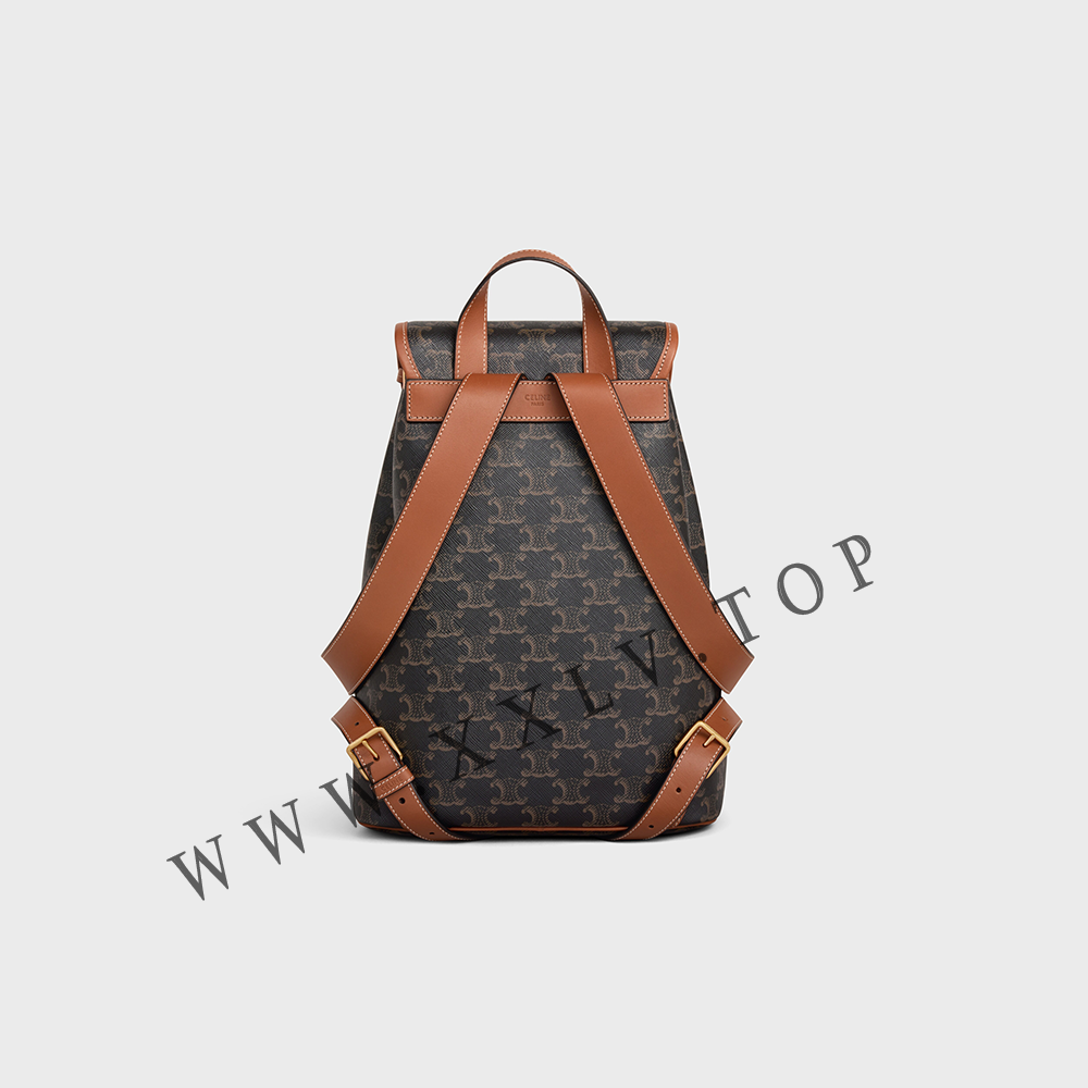 MEDIUM BACKPACK FOLCO in Triomphe Canvas and calfskin - Image 3