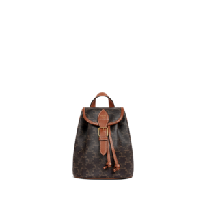 MINI BACKPACK FOLCO in Triomphe Canvas and calfskin