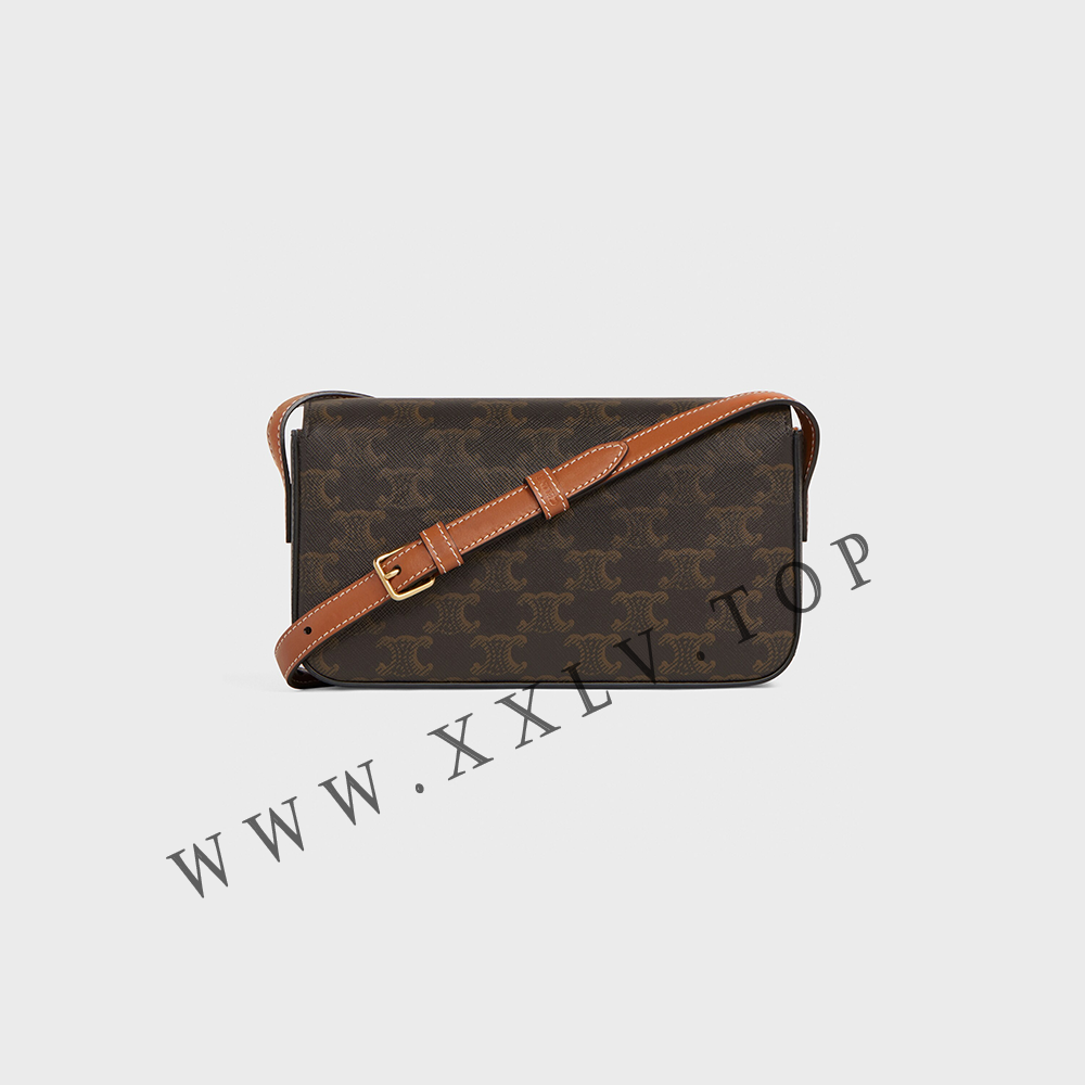 SHOULDER BAG CLAUDE in Triomphe canvas and calfskin - Image 4