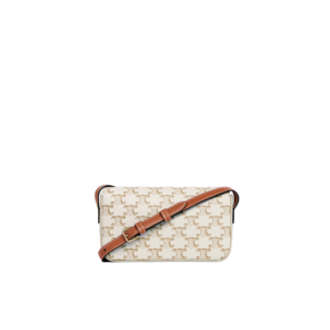 SHOULDER BAG CLAUDE in Triomphe canvas and calfskin