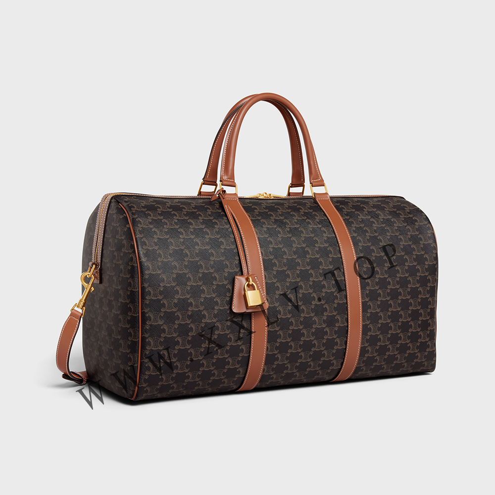 Large Travel Bag in Triomphe Canvas and calfskin - Image 4