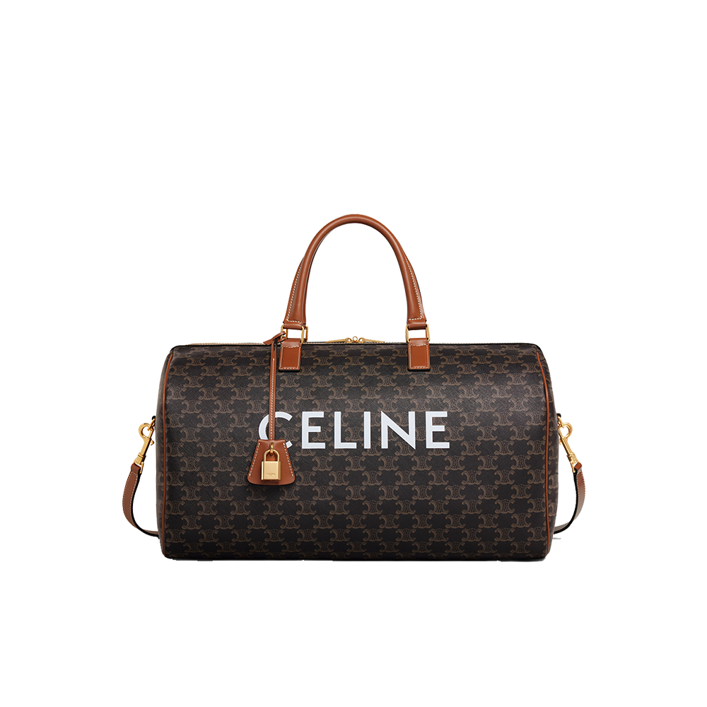 Medium Travel Bag in Triomphe Canvas with Celine Print