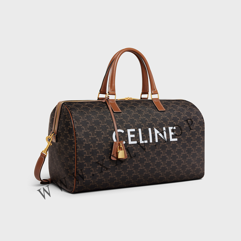 Medium Travel Bag in Triomphe Canvas with Celine Print - Image 3