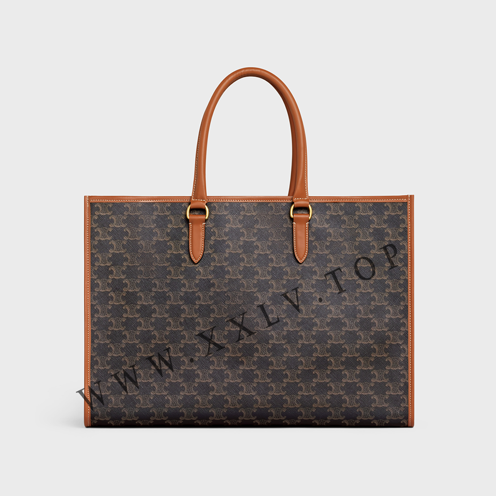 horizontal cabas in Triomphe Canvas and calfskin - Image 5