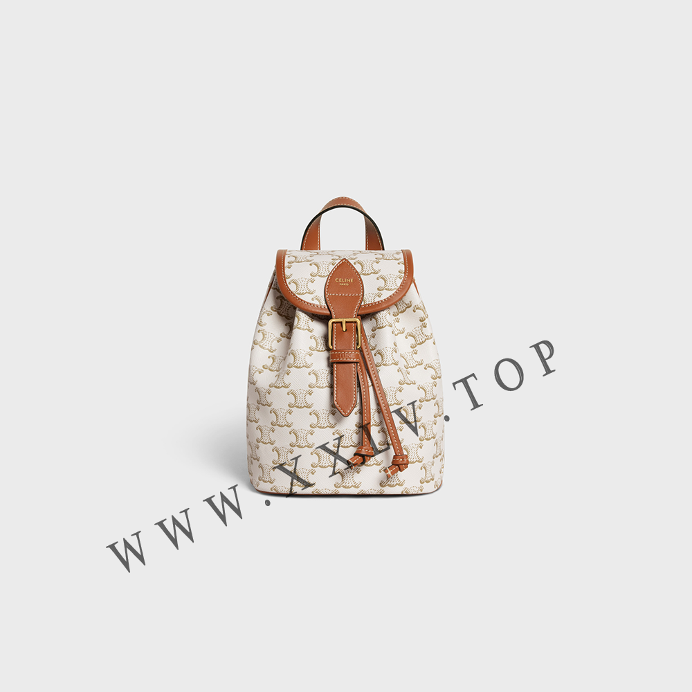 MINI BACKPACK FOLCO in Triomphe Canvas and calfskin - Image 5