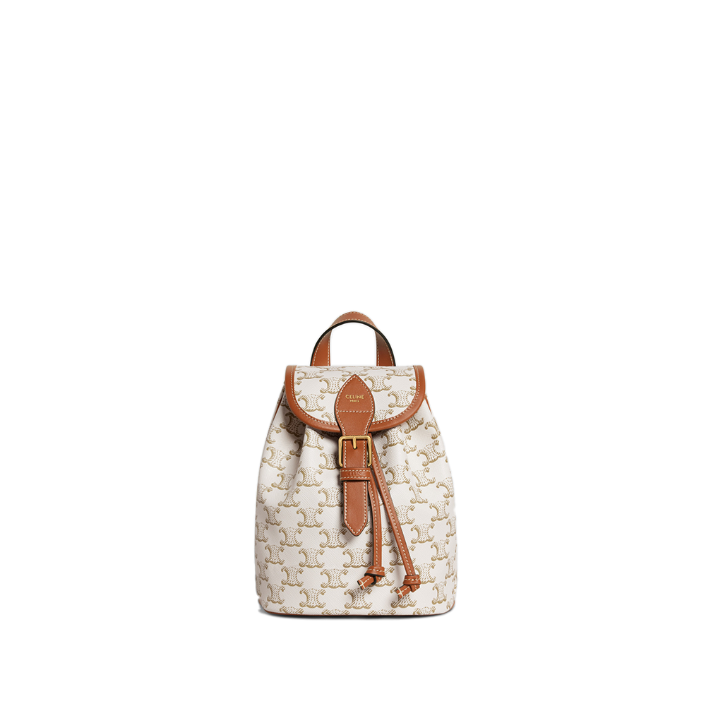 MINI BACKPACK FOLCO in Triomphe Canvas and calfskin