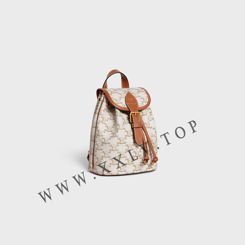 MINI BACKPACK FOLCO in Triomphe Canvas and calfskin - Image 4