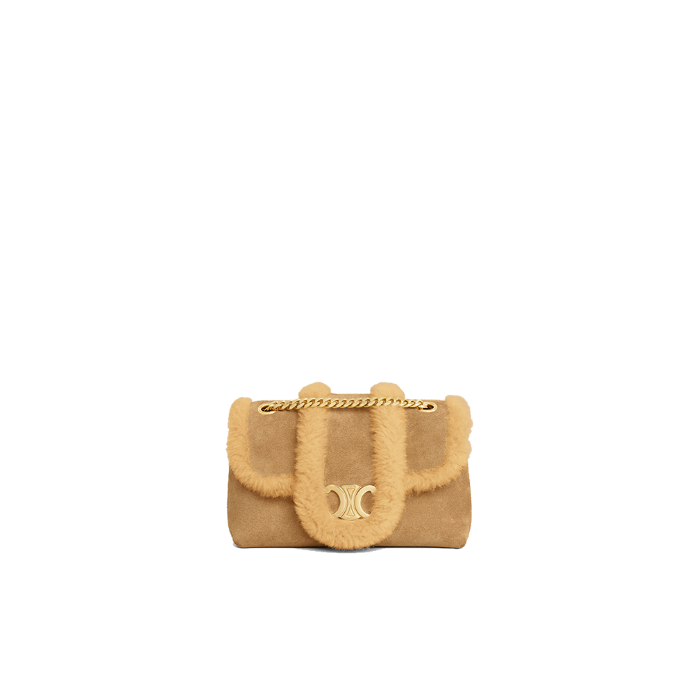 TEEN CELINE VICTOIRE BAG in SUEDE CALFSKIN AND SHEARLING