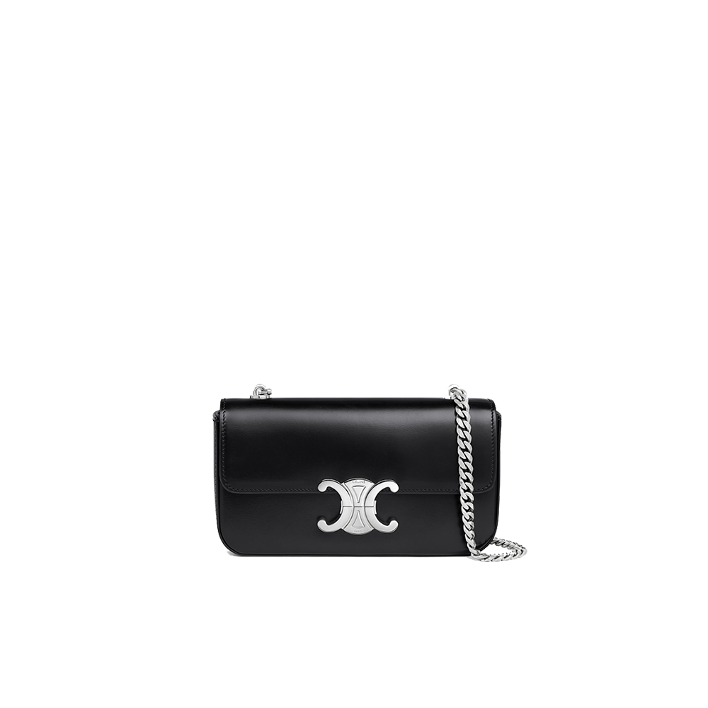 CHAIN SHOULDER BAG CLAUDE in shiny calfskin