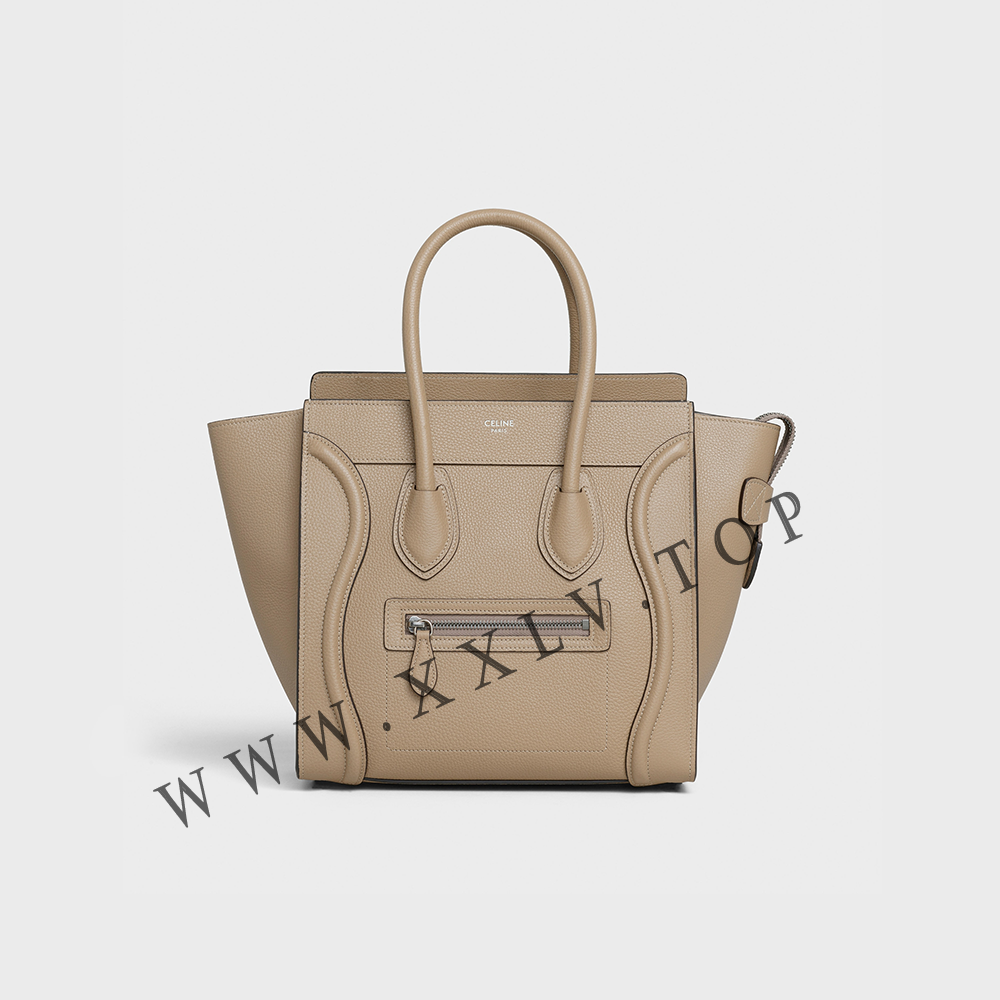 Micro Luggage handbag in drummed calfskin - Image 2
