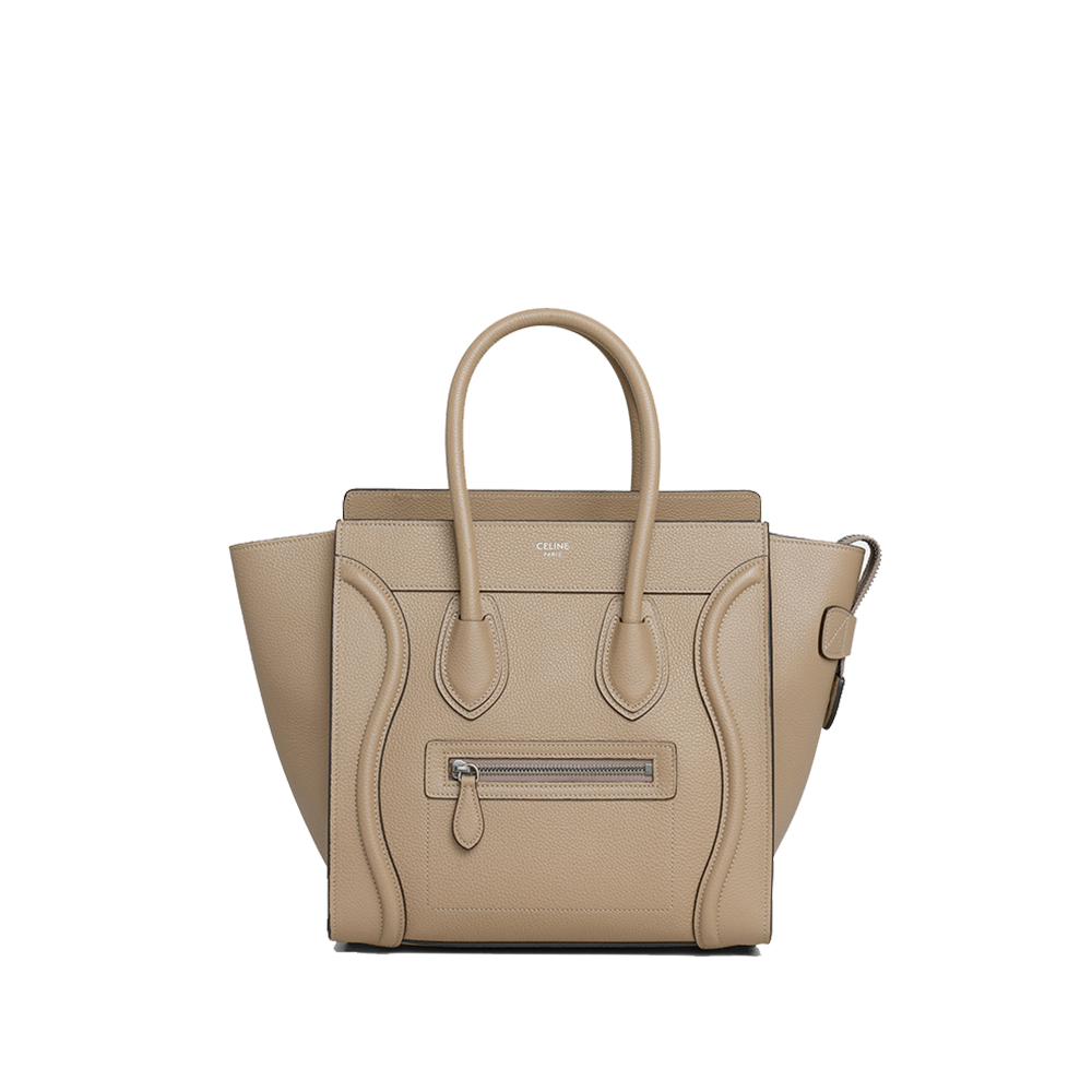 Micro Luggage handbag in drummed calfskin