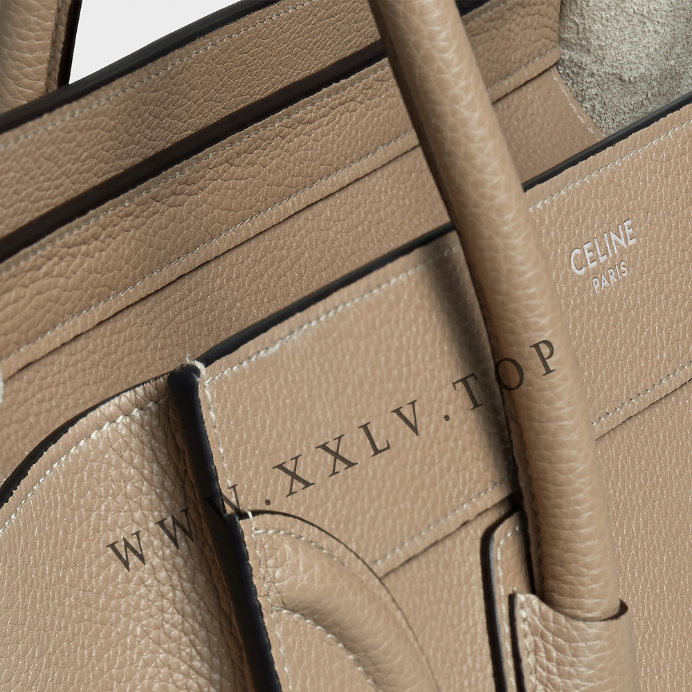Micro Luggage handbag in drummed calfskin - Image 3