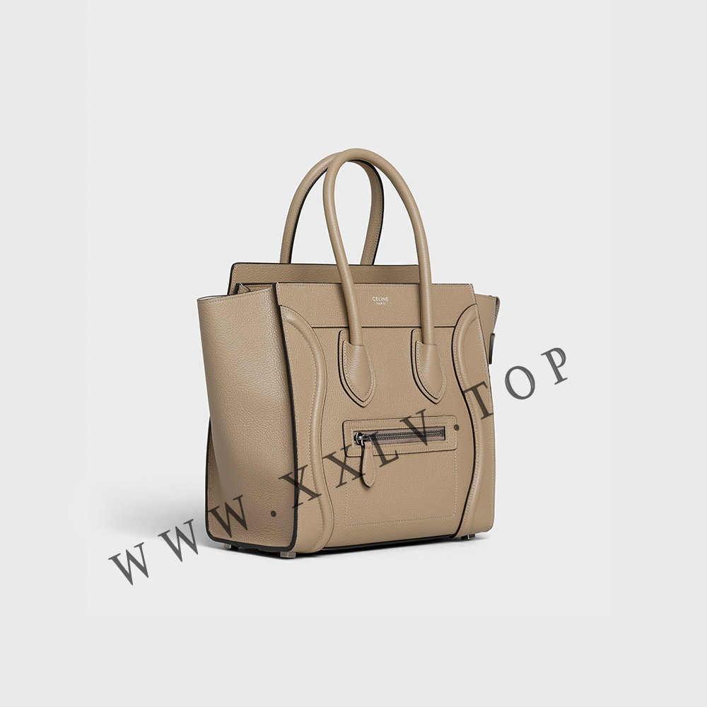 Micro Luggage handbag in drummed calfskin - Image 5